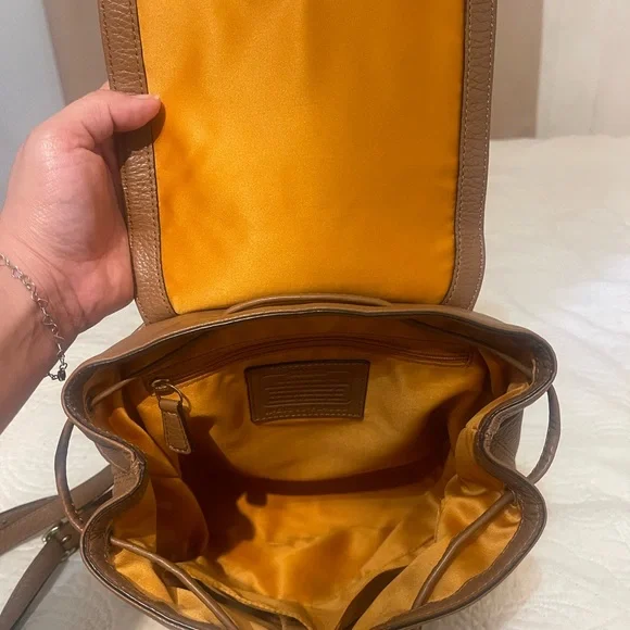 Coach Brown Leather Backpack - Picture 4 of 8